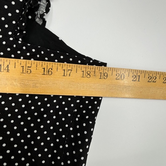 Loft Womens Size 10 Sleeveless Jumpsuit Black White Polka Dot Wide Leg Cropped - Picture 15 of 16